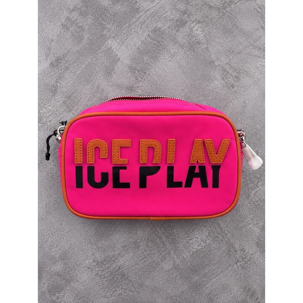 Ice Play Pink Crossbody Camera Bag Womens Logo Zip Shoulder Purse Designer
